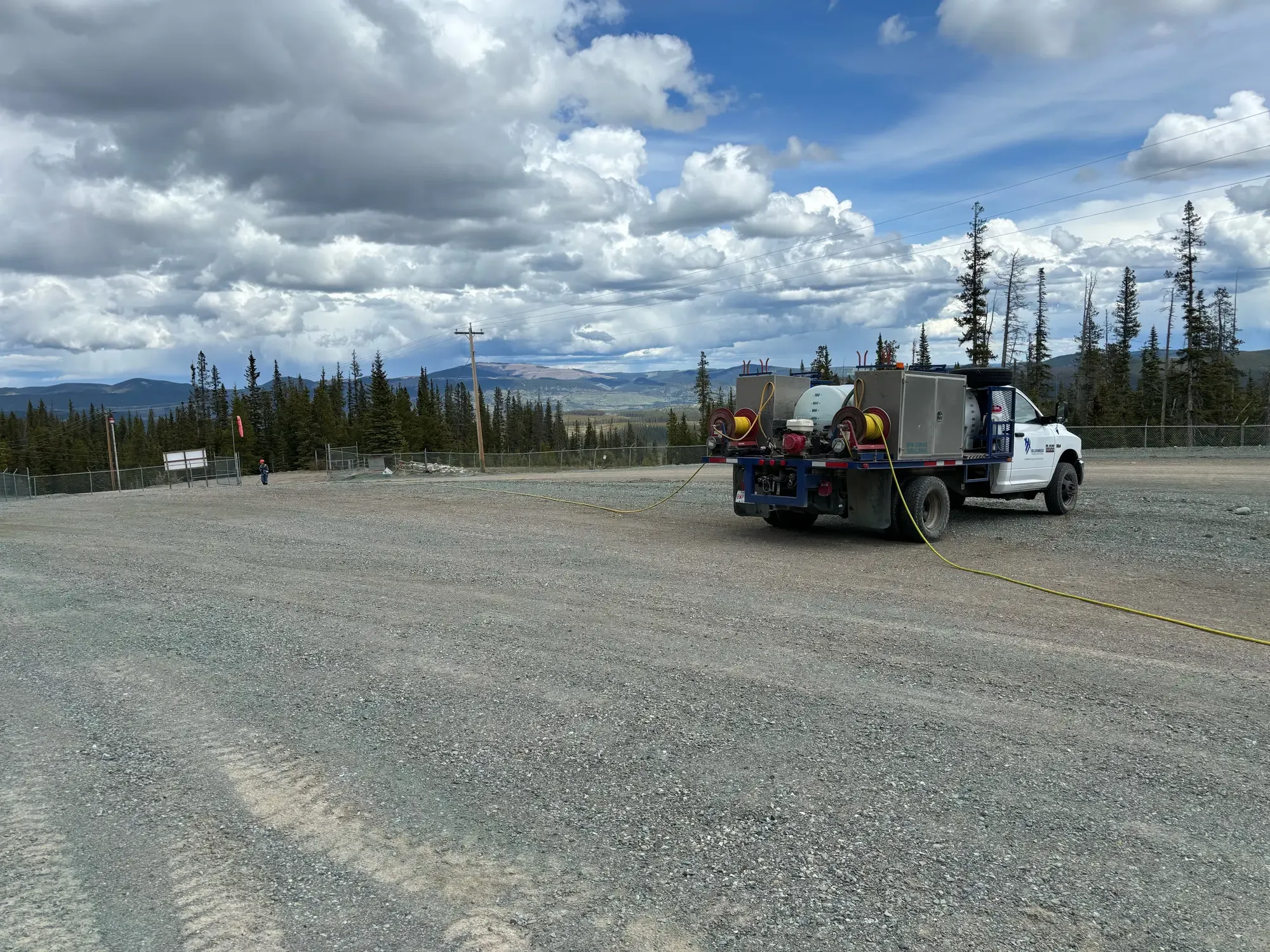 Blueweed truck at remote pipeline facility