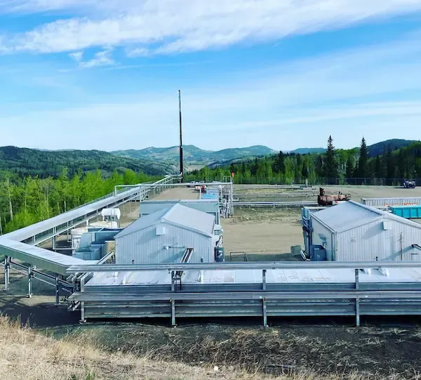 Aerial view of oil and gas industrial facility