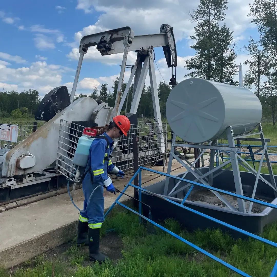 Gas plant facility after vegetation treatment